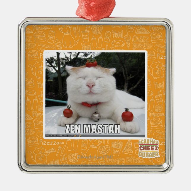 Zen Mastah Silbernes Ornament (Vorne)