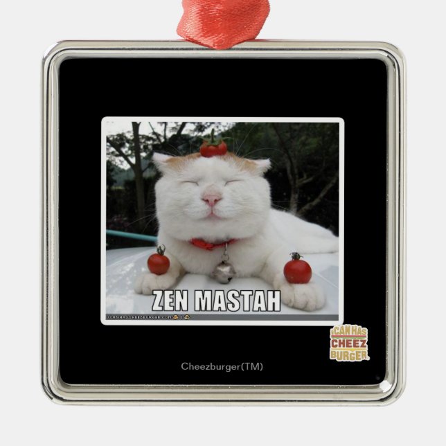 Zen Mastah Silbernes Ornament (Vorne)