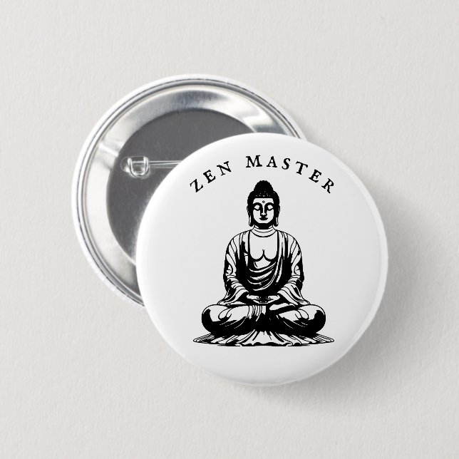 Zen Master - Buddha Meditation Button (Vorne & Hinten)