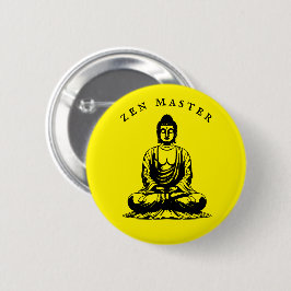 Zen Master - Buddha Meditation Gelb Button