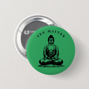 Zen Master - Buddha Meditation Grün Button