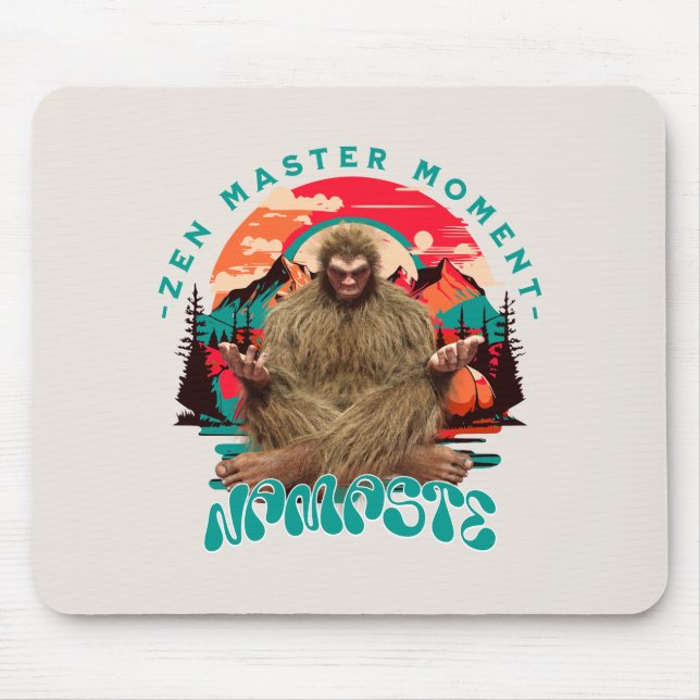 Zen Master Moment - Namaste Funny Bigfoot Mousepad (Vorne)