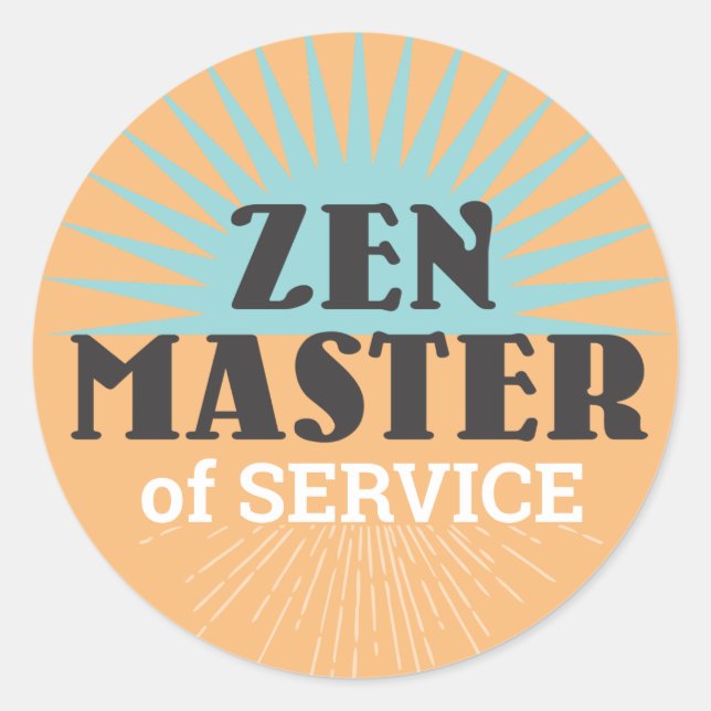 Zen-Master-Service-Angestelltenerkennungsaufkleber Runder Aufkleber (Vorderseite)