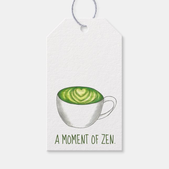 Zen Matcha Green Tea Latte Liebe Geschenkanhänger (Vorderseite)