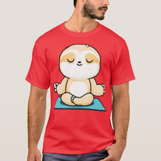 Zen Meditating Sloth Niedlich Yoga T-Shirt