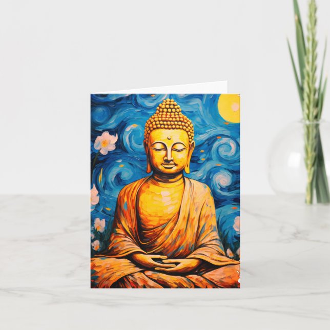 Zen Meditation Buddha Art Karte (Vorderseite)