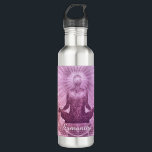 Zen-Meditation Lila Personalisierten Edelstahlflasche<br><div class="desc">Spirituelles Meditationssymbol lila personalisierte Wasserflasche.</div>