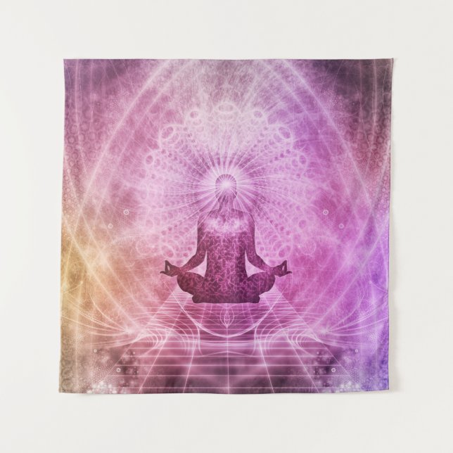 Zen Meditation Mandala Wall Tapestry Wandteppich (Vorderseite)