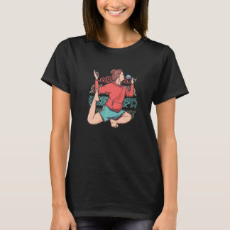 Zen-Meditation Yoga Eka Pada Rajakapotasana Wein O T-Shirt