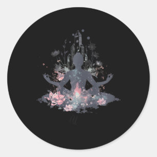 Zen-Meditations-Mantra- und Yoga-Reise-Kunstwerk Runder Aufkleber