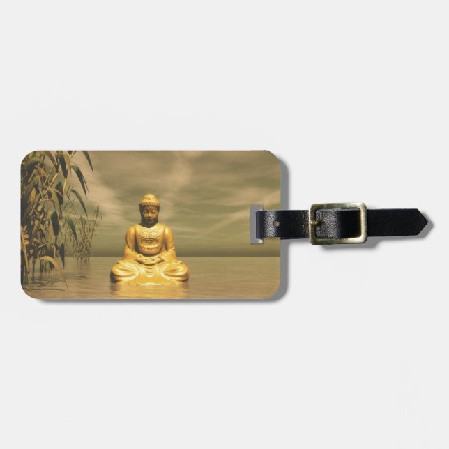 Zen meditierender Buddha Gepäckanhänger (Vorderseite horizontal)