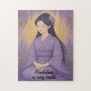 Zen Medizin Kunst Achtsamkeit Yoga Lila Angewohnhe Puzzle