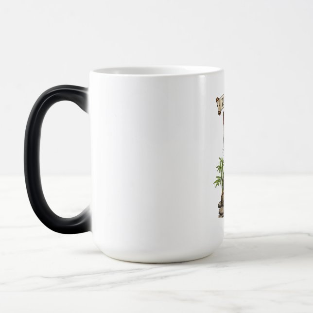 Zen-Meister-Katze Lustige Chill Graue Tabby-Katze  Verwandlungstasse (Links)