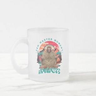 Zen-Meister-Moment Bigfoot-Meditation Retro-Art Mattglastasse