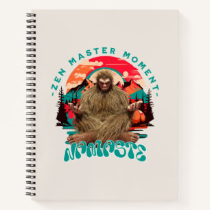 Zen-Meister-Moment Bigfoot-Meditation Retro-Art Notizbuch