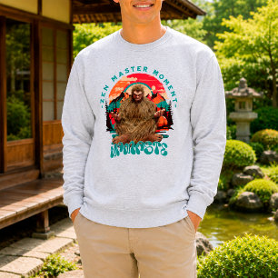 Zen-Meister-Moment Bigfoot-Meditation Retro-Art Sweatshirt