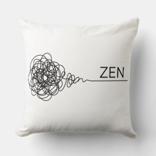 Zen Minimalist Mental Health Kritzelei Kissen