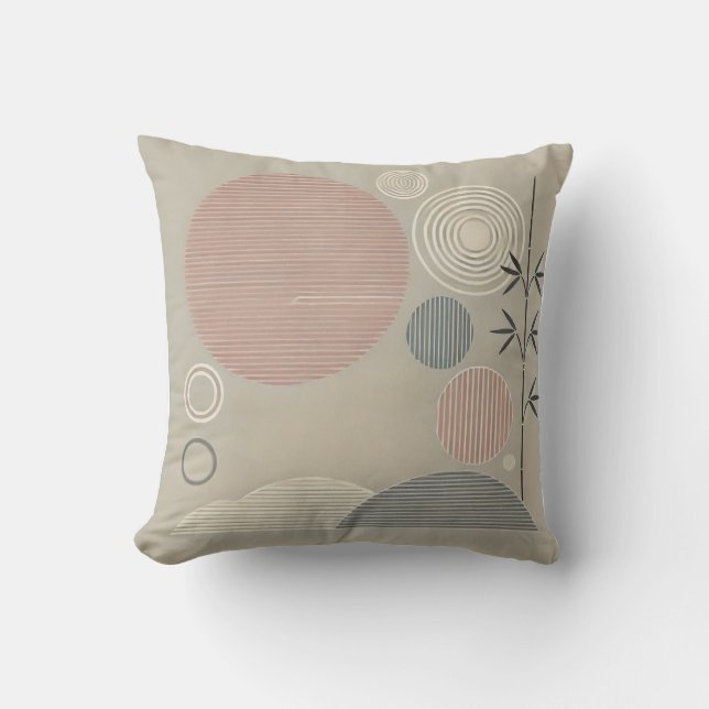 Zen Minimalistisch Throw Kissen (Vorderseite)