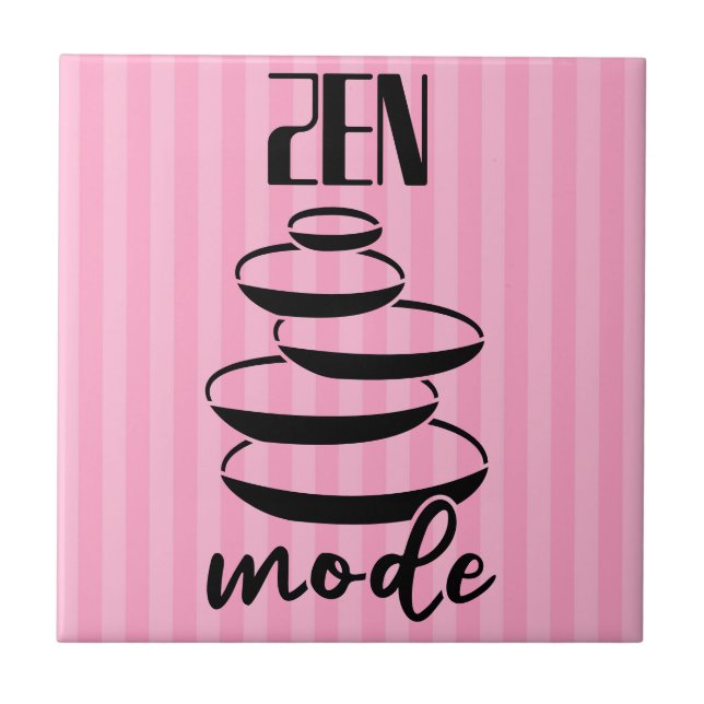 Zen-Mode-Quotenbilanzen Rosa Streifen Fliese (Vorderseite)