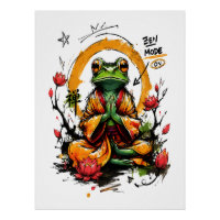Zen-Modus aktiviert meditierender Frosch-Mönch