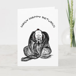 Zen Monk Happy gibt Geburtstagkarte zurück Karte