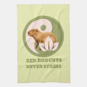 Zen-Nagetiere Stressen Nie Capybara Humor Geschirrtuch