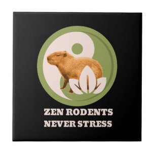 Zen-Nagetiere Stressfrei Capybara Humor Fliese