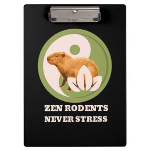 Zen-Nagetiere Stressfrei Capybara Humor Klemmbrett