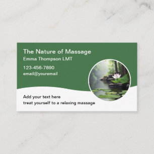 Zen-Natur-Themen-Massagetherapeut-Geschäftskarten Visitenkarte