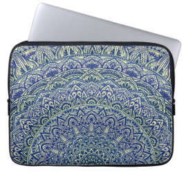 Zen Navy und Gelb Mandala Laptopschutzhülle