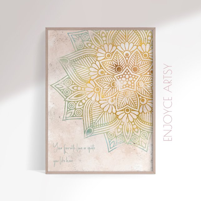 Zen neatral Ton Gold Mandala indische Wandkunst Poster (Von Creator hochgeladen)