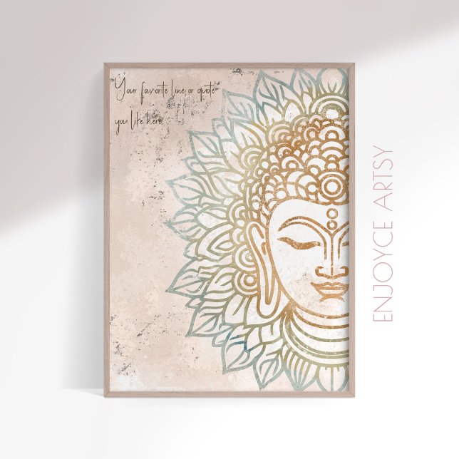 Zen neatral Töne Goldbuddha Yoga Liebhaber Wand Ku Poster (Von Creator hochgeladen)