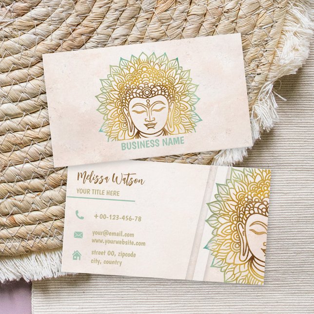 Zen neatral Tönes Buddha Yoga Studio Visitenkarte (Von Creator hochgeladen)