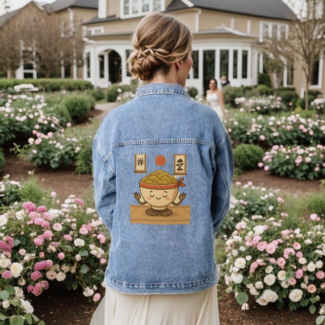 Zen Noodles Meditation Jeansjacke (Hochzeit Rückseite)