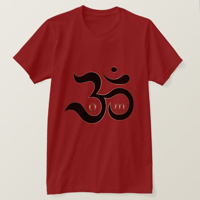 Zen Om Om Symbol Shirt für Rot-Gold-Glitzer (Design vorne)