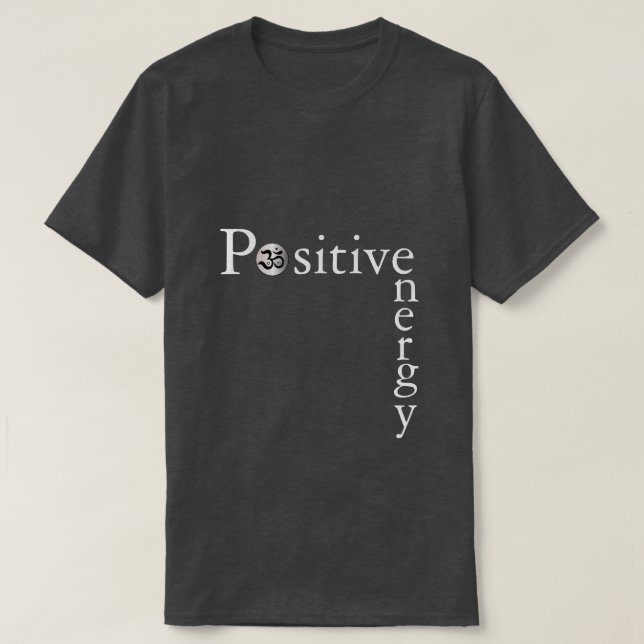 Zen Om positives Energie minimalistisches dunkles  T-Shirt (Design vorne)
