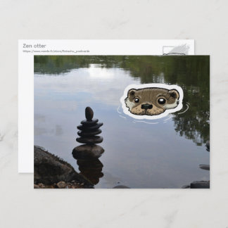 Zen Otter (color) Postkarte