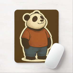 Zen Panda Aufkleber – Entspannter Cartoon-Bär in l Mousepad