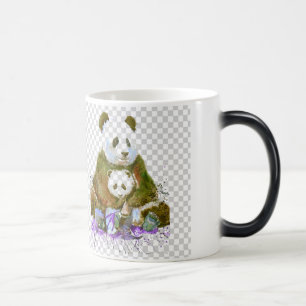 Zen-Panda-Familie Keramik-Tasse Kunst Verwandlungstasse