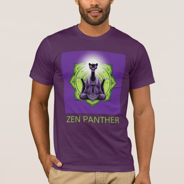 Zen Panther & the Dharma Wheel - (mit Titel) T-Shirt (Vorderseite)