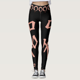 Zen Peace Calm Off-Pink auf schwarz Leggings