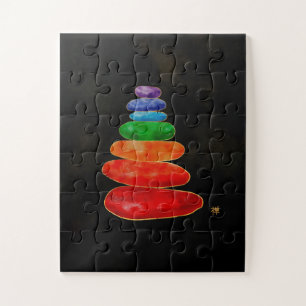 Zen Pebbles Chakras - Wasserfarbe & Gold Puzzle