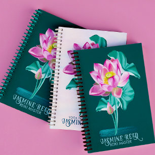 Zen Pink Lotus Blume   Reiki Masters and Healers Notizblock