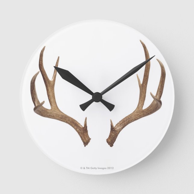 Zen Point Deer Runde Wanduhr (Vorderseite)
