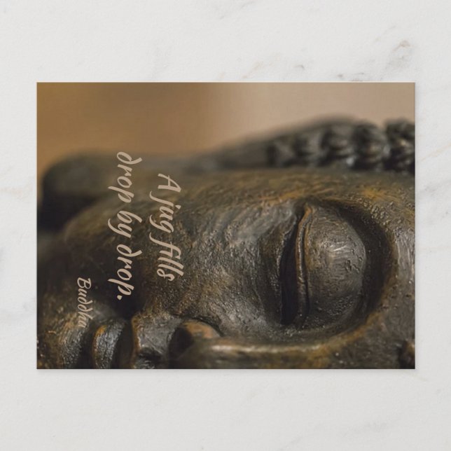 Zen Quote Buddha Statue Postkarte (Vorderseite)