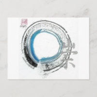 Zen Reverence, Enso[blau, schwarz, silberfarben]