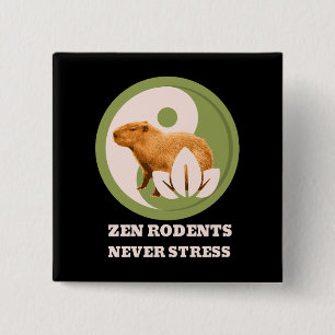 Zen Rodents stress Capybara Button