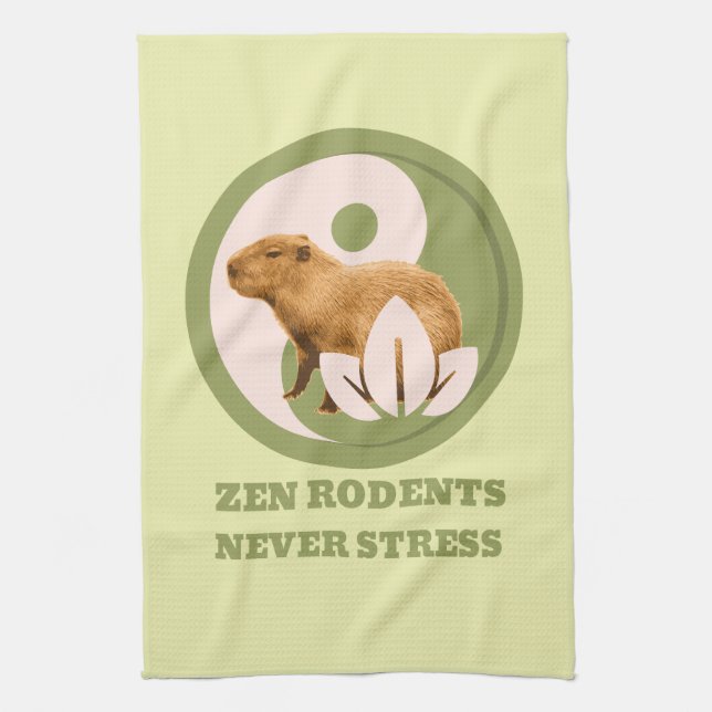 Zen Rodents stress Capybara Geschirrtuch (Vertikal)