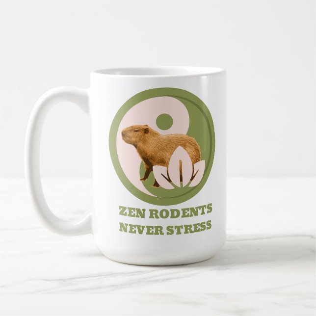 Zen Rodents stress Capybara Kaffeetasse (Links)