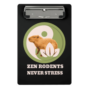 Zen Rodents stress Capybara Mini Klemmbrett